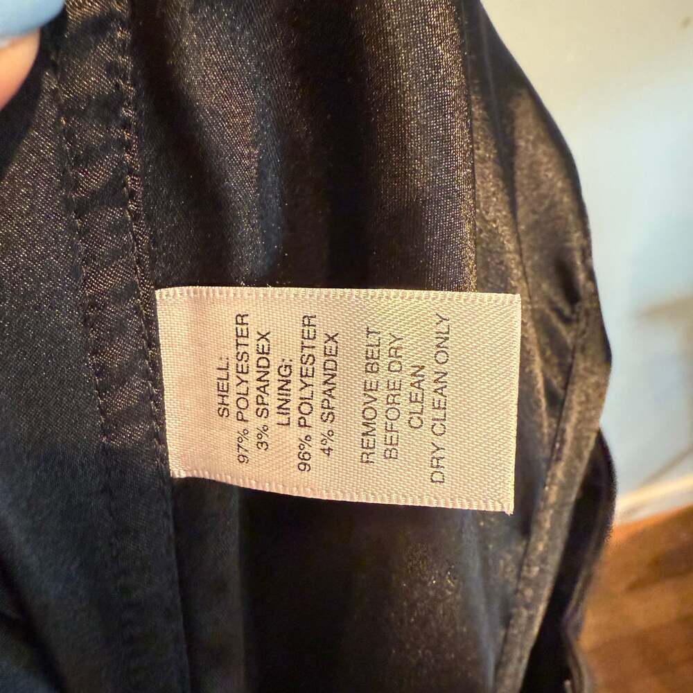 White House Black Market Black Satin Strapless Cocktail Dress - Picture 4 of 4